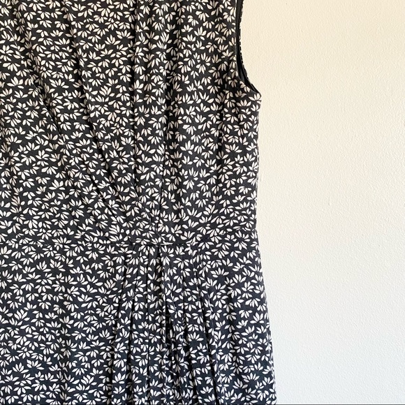 LOFT Petite Floral Sleeveless Mini Dress Olive Green - Picture 3 of 6